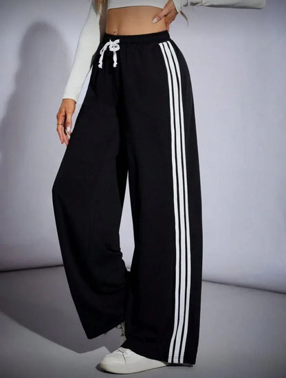 Wide Leg Three Line Pants