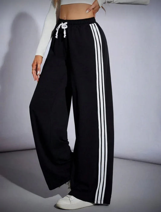 Wide Leg Three Line Pants