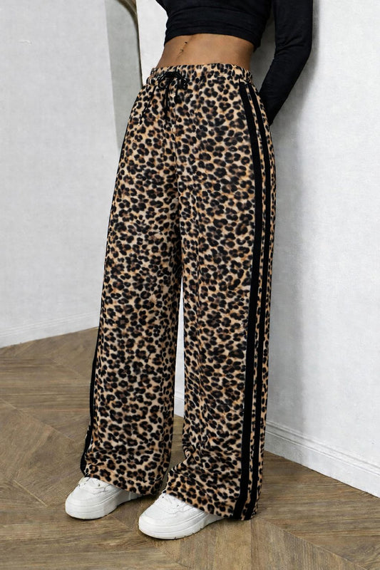 printed wide leg pants