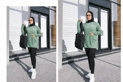 Long Sleeve Dry Fit Sports Top with Side Pockets – 4 Colors