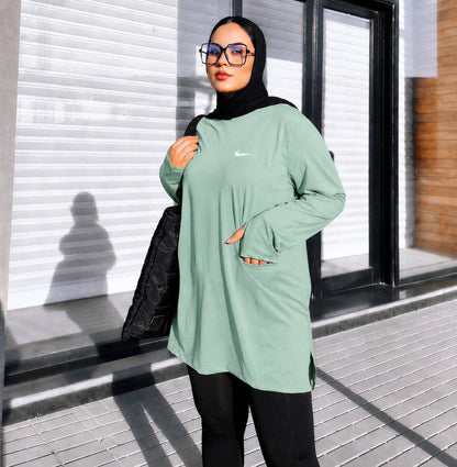 Long Sleeve Dry Fit Sports Top with Side Pockets – 4 Colors