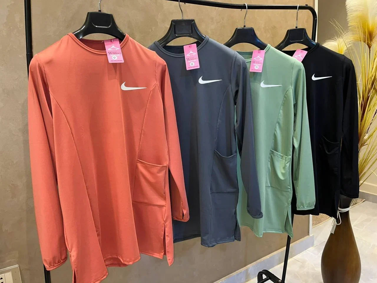 Long Sleeve Dry Fit Sports Top with Side Pockets – 4 Colors